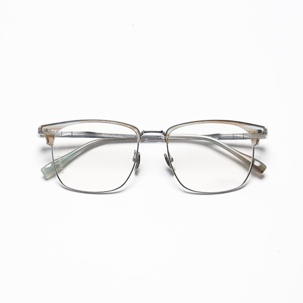 Smart and structured, this pure titanium browline frame
