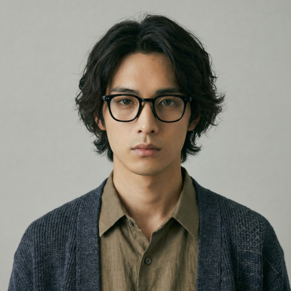 Refined for everyday wear, this Luttos square acetate worn by a model