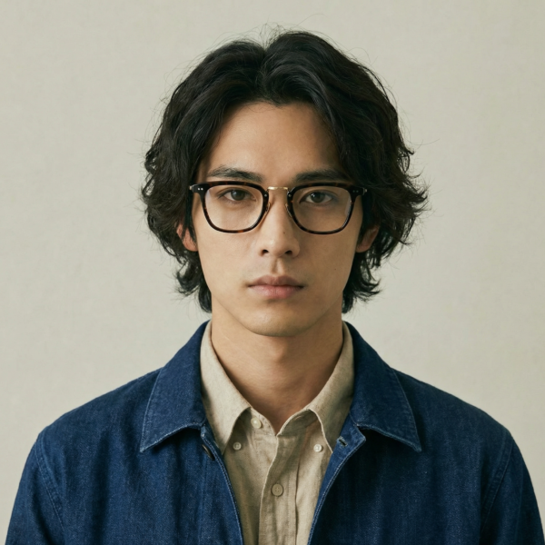 Handcrafted in Japan, the YP STACY combines sculpted worn by a model